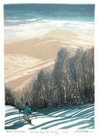 Matt Brown Woodblock Print Smarts from the Skiway, 2nd state